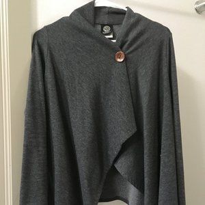 Bobeau XSP Dark Grey Button Cardigan